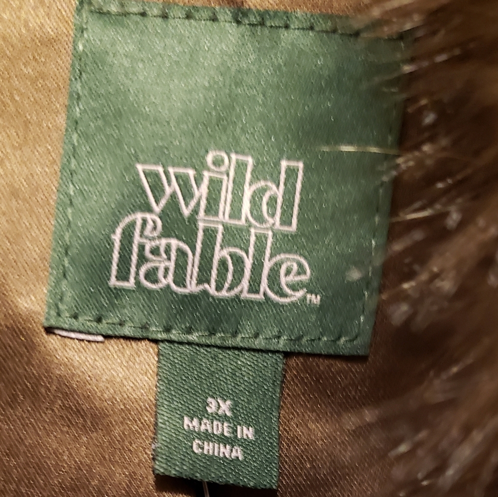 Wild Fable 3X Brown Faux Fur Jacket Plus Size Cozy Sherpa Teddy Coat Full Zip - Picture 12 of 13